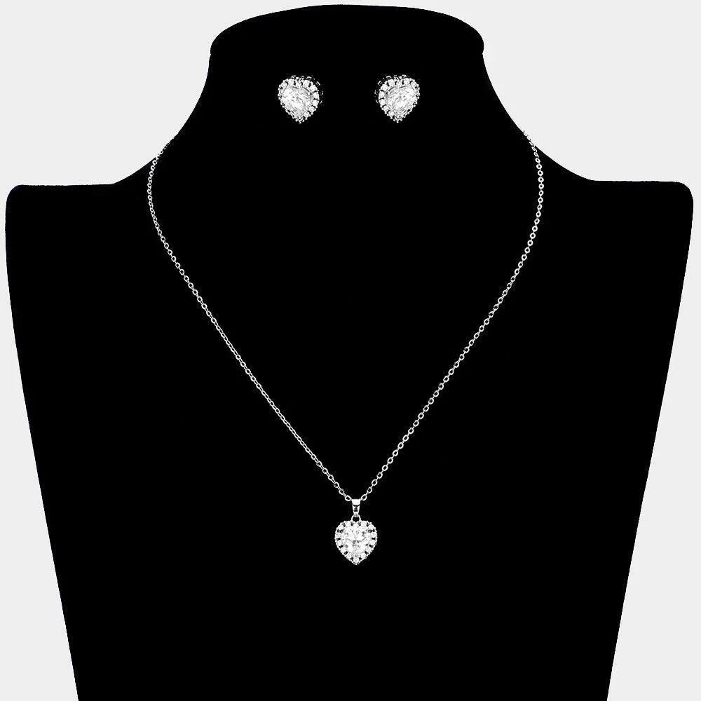 CZ Heart Pendant Necklace - Jewelry Store by Erik Rayo