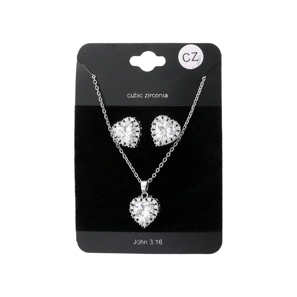 CZ Heart Pendant Necklace - Jewelry Store by Erik Rayo