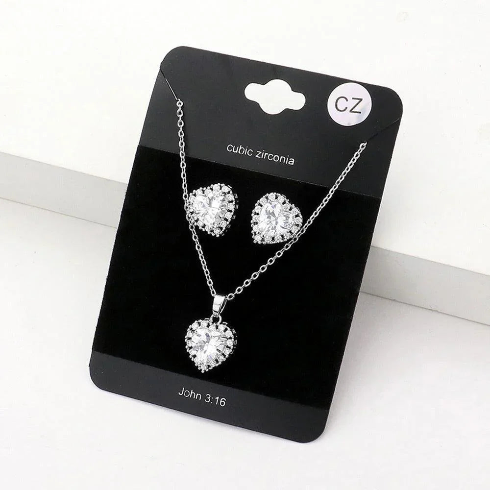 CZ Heart Pendant Necklace - Jewelry Store by Erik Rayo