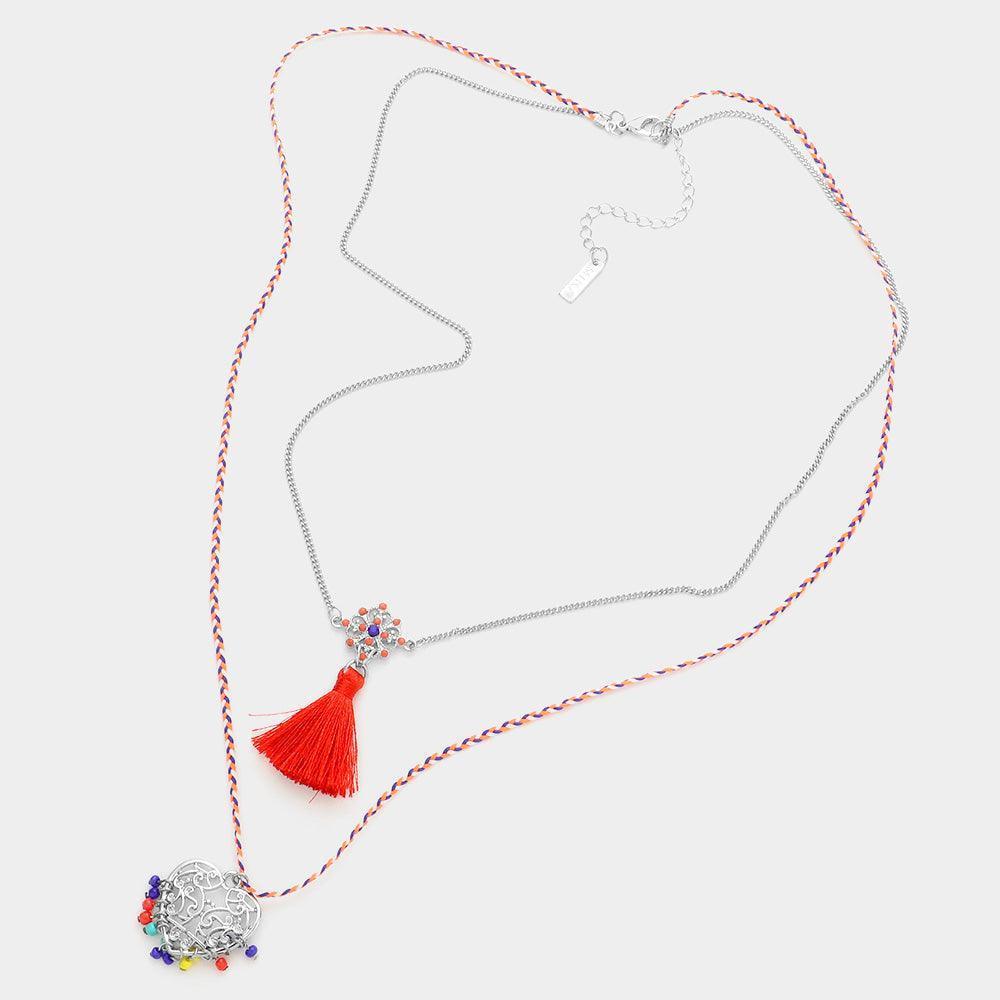 Heart Pendant Necklace With Tassel - Jewelry Store by Erik Rayo