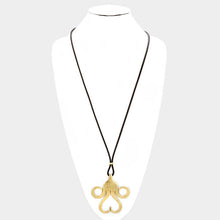 Load image into Gallery viewer, Gold Cord Mustache Burnished Metal Pendant Necklace
