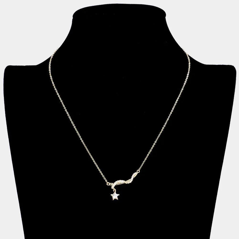 Gold CZ Star Accented Pendant Necklace - Jewelry Store by Erik Rayo