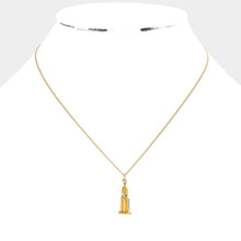 Load image into Gallery viewer, Gold Golden clock tower pendant necklace
