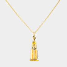 Load image into Gallery viewer, Gold Golden clock tower pendant necklace
