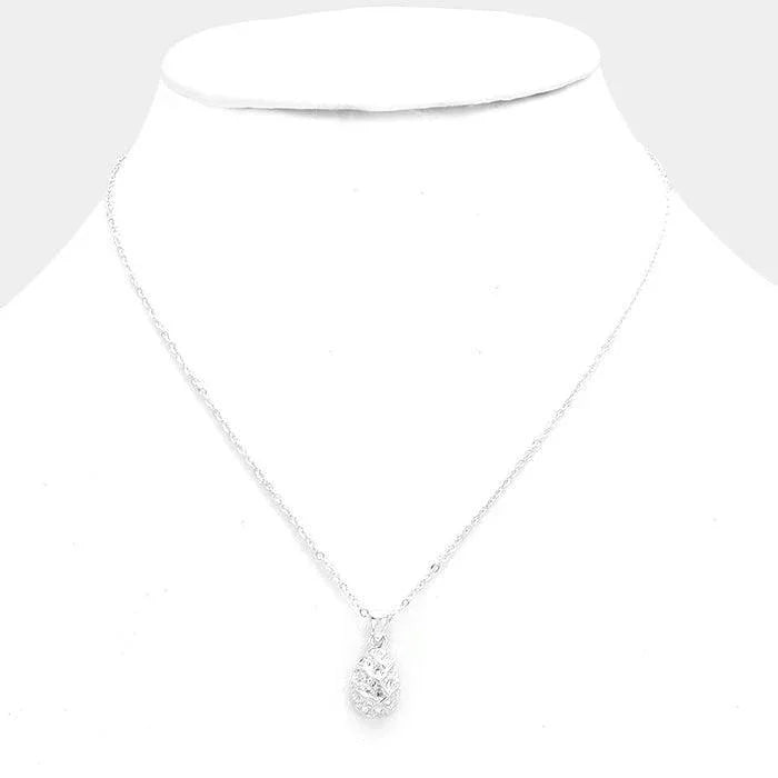 Clear Rhinestone pave pendant necklace - Jewelry Store by Erik Rayo