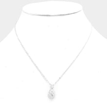 Load image into Gallery viewer, Clear Rhinestone pave pendant necklace
