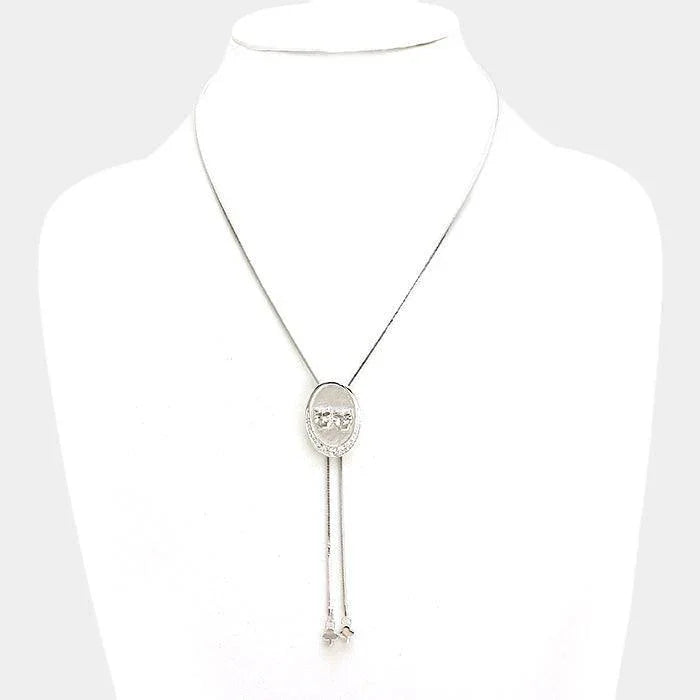 Metal mask adjustable pendant necklace - Jewelry Store by Erik Rayo