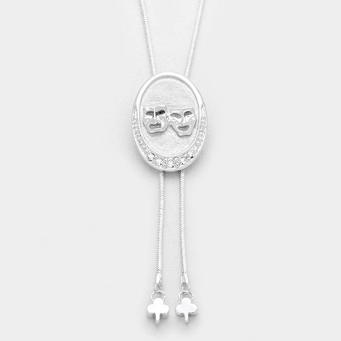 Metal mask adjustable pendant necklace - Jewelry Store by Erik Rayo