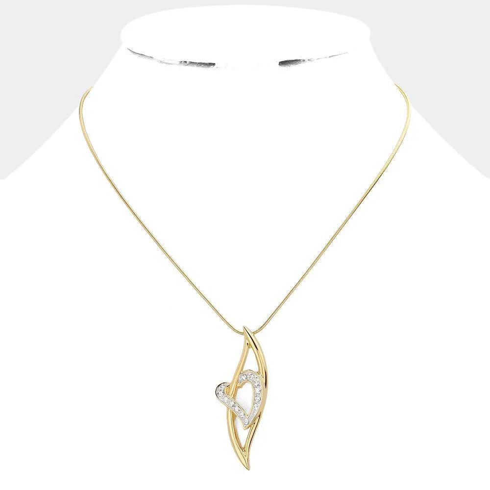 Gold Crystal heart pendant necklace - Jewelry Store by Erik Rayo