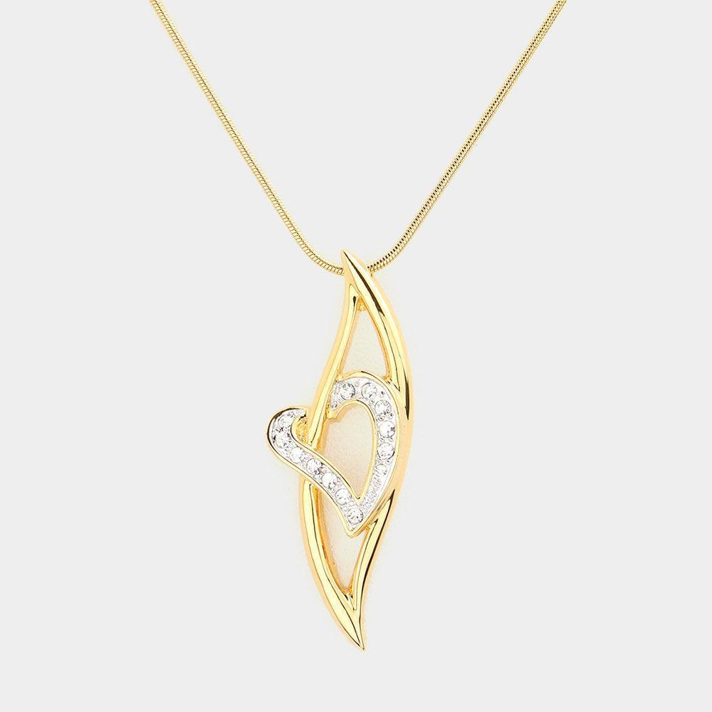 Gold Crystal heart pendant necklace - Jewelry Store by Erik Rayo