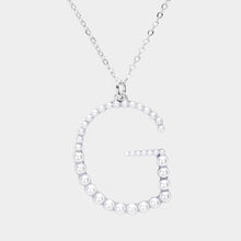 Load image into Gallery viewer, White 
Pearl Statement Monogram Pendant Necklace
