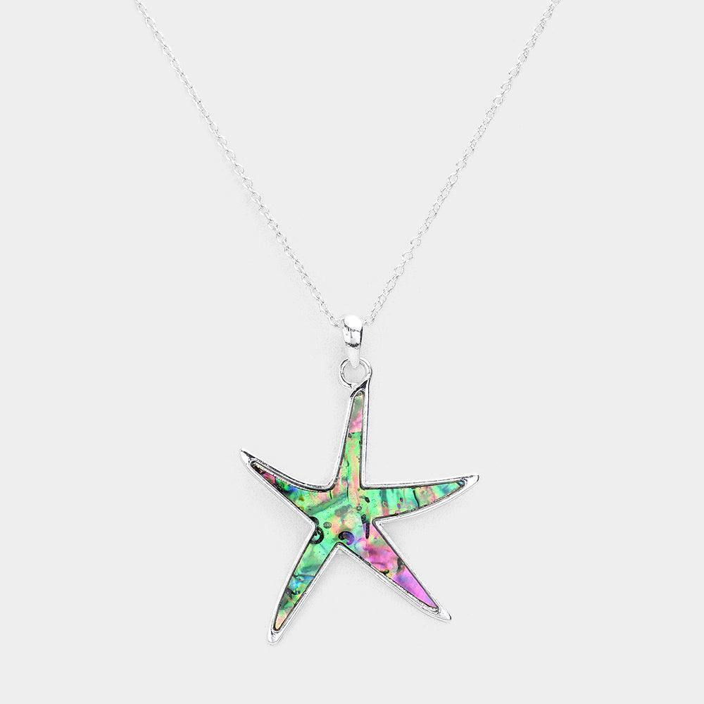 Silver Abalone Starfish Pendant Necklace - Jewelry Store by Erik Rayo