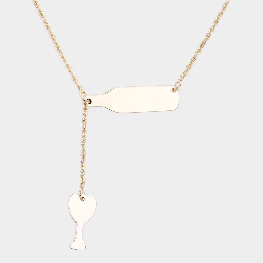 Gold Wine Pendant Drop Pendant Necklace - Jewelry Store by Erik Rayo