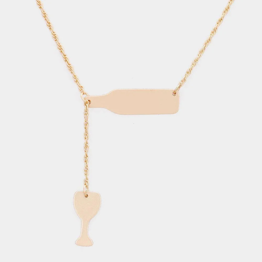 Gold Wine Pendant Drop Pendant Necklace - Jewelry Store by Erik Rayo