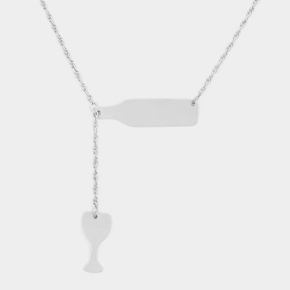 Silver Wine Pendant Drop Pendant Necklace