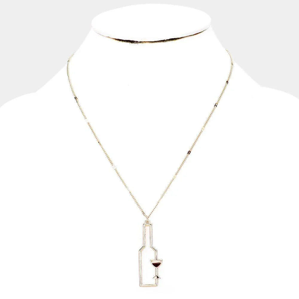 Gold Wine Pendant Necklace - Jewelry Store by Erik Rayo