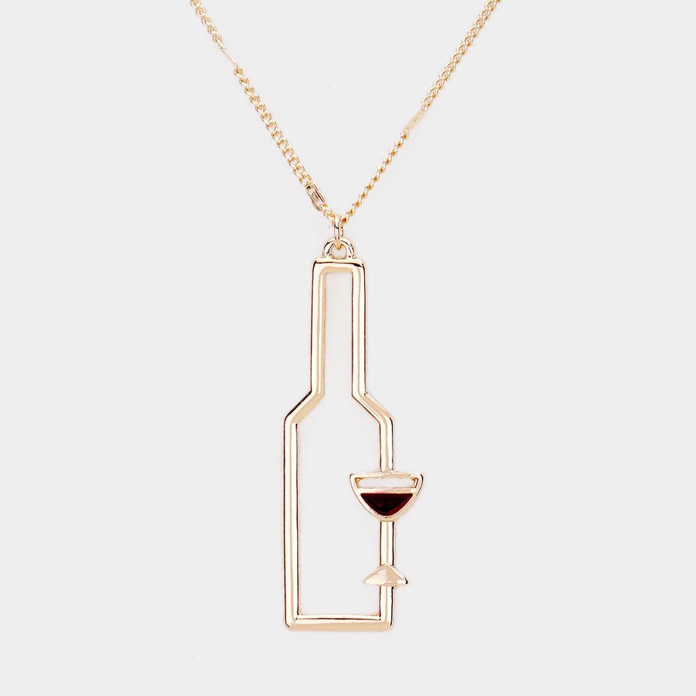 Gold Wine Pendant Necklace