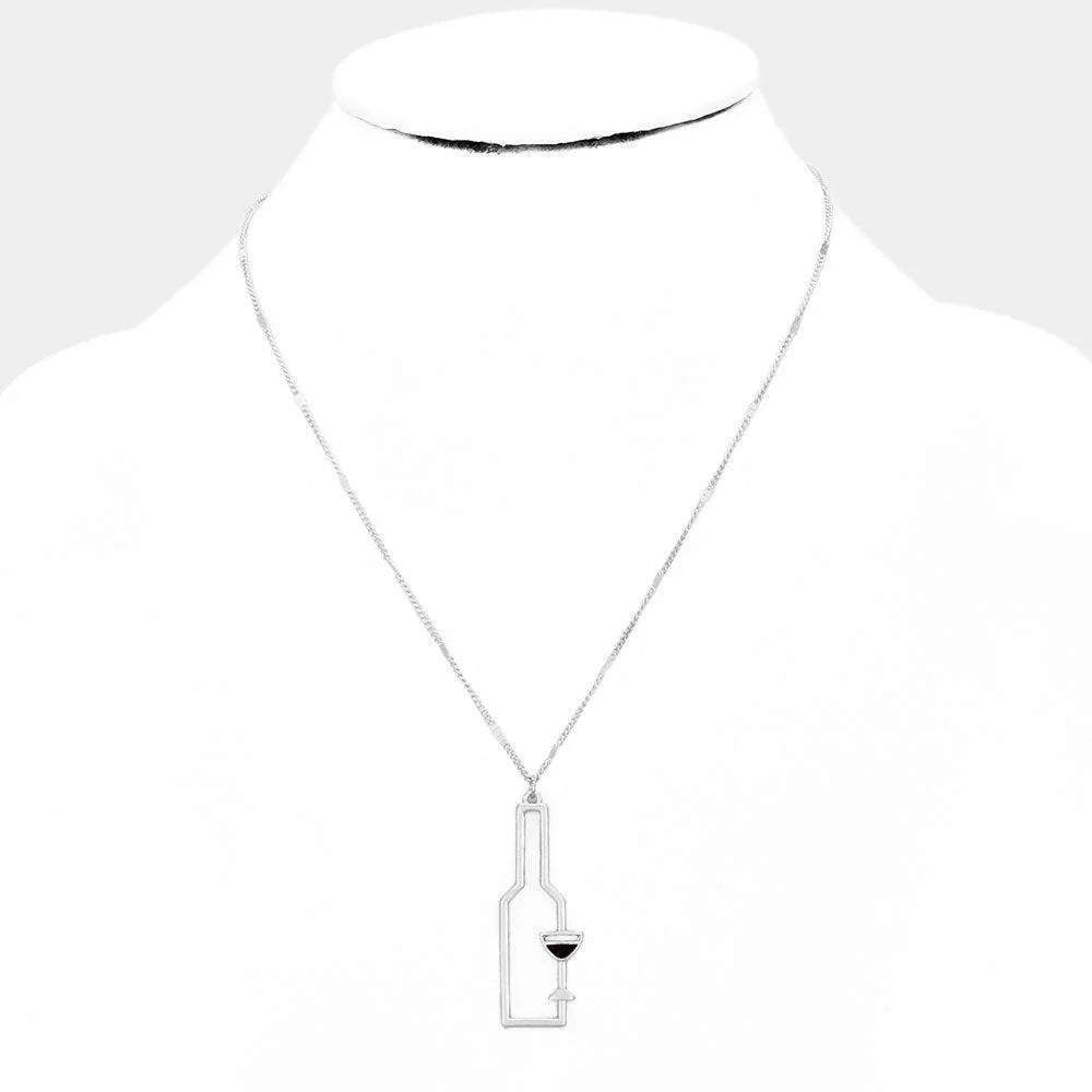 Silver Wine Pendant Necklace - Jewelry Store by Erik Rayo