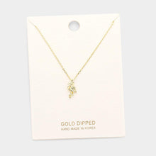 Load image into Gallery viewer, Gold Gold Dipped Flamingo Pendant Necklace
