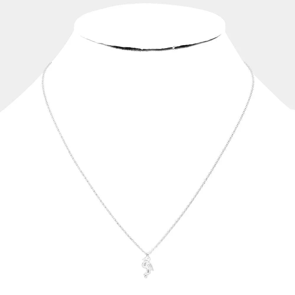 Gold White Gold Dipped Flamingo Pendant Necklace - Jewelry Store by Erik Rayo