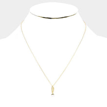 Load image into Gallery viewer, Gold Gold Dipped Metal Fishbone Pendant Necklace
