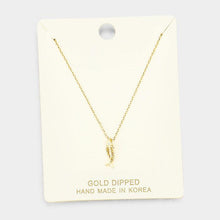 Load image into Gallery viewer, Gold Gold Dipped Metal Fishbone Pendant Necklace
