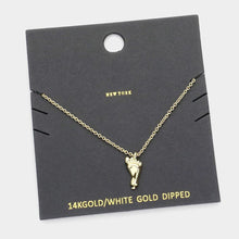 Load image into Gallery viewer, Gold Gold Dipped Metal Foot Pendant Necklace
