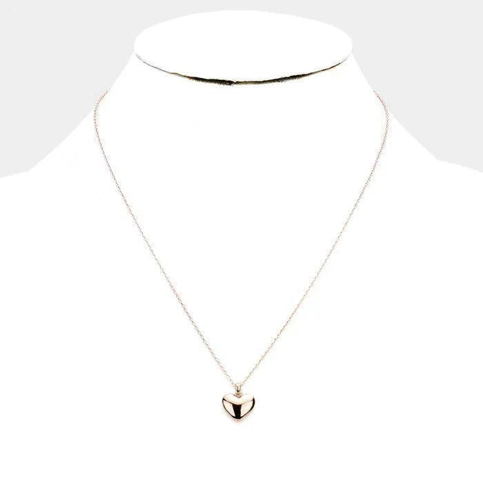 Rose Gold Gold Dipped Metal Heart Pendant Necklace - Jewelry Store by Erik Rayo