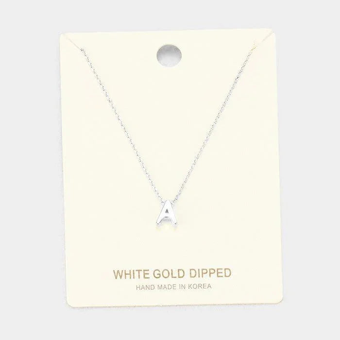 White Gold Dipped Metal Pendant Necklace - Jewelry Store by Erik Rayo