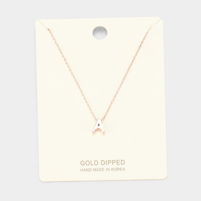 Rose Gold Gold Dipped Metal Pendant Necklace