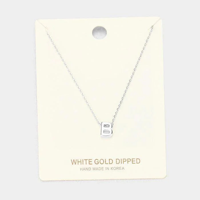White Gold Dipped Metal Pendant Necklace - Jewelry Store by Erik Rayo