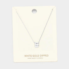 Load image into Gallery viewer, White Gold Dipped Metal Pendant Necklace
