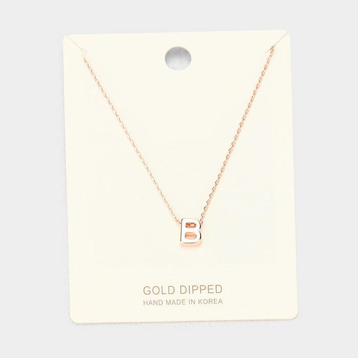 Rose Gold Gold Dipped Metal Pendant Necklace