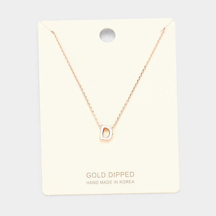 Rose Gold Gold Dipped Metal Pendant Necklace