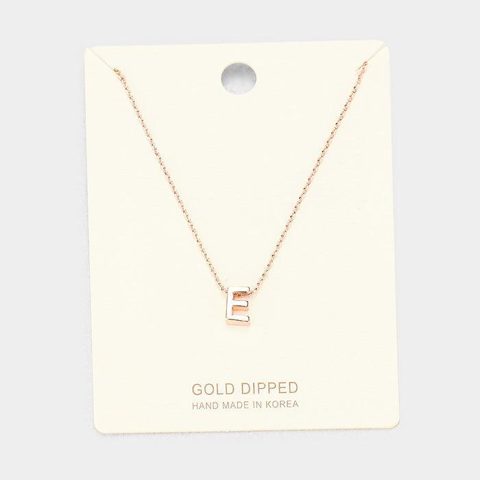 Rose Gold Gold Dipped Metal Pendant Necklace