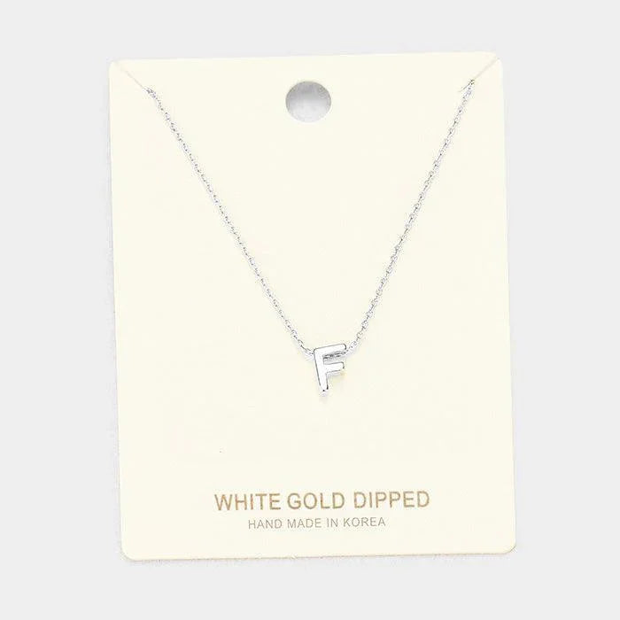 White Gold Dipped Metal Pendant Necklace - Jewelry Store by Erik Rayo