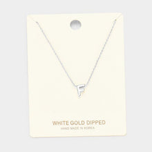 Load image into Gallery viewer, White Gold Dipped Metal Pendant Necklace
