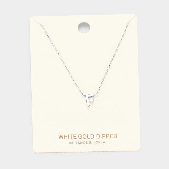 White Gold Dipped Metal Pendant Necklace