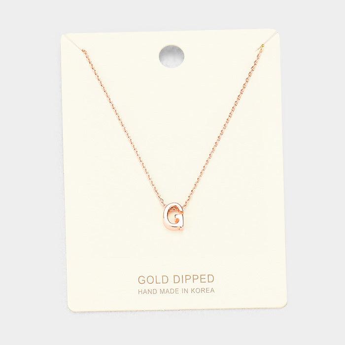 Rose Gold Gold Dipped Metal Pendant Necklace