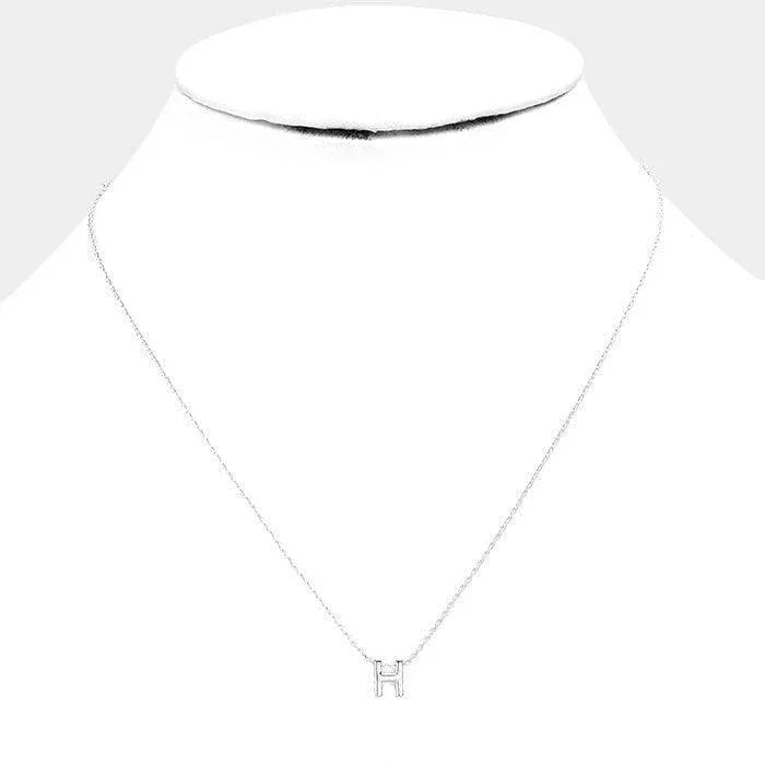 White Gold Dipped Metal Pendant Necklace - Jewelry Store by Erik Rayo