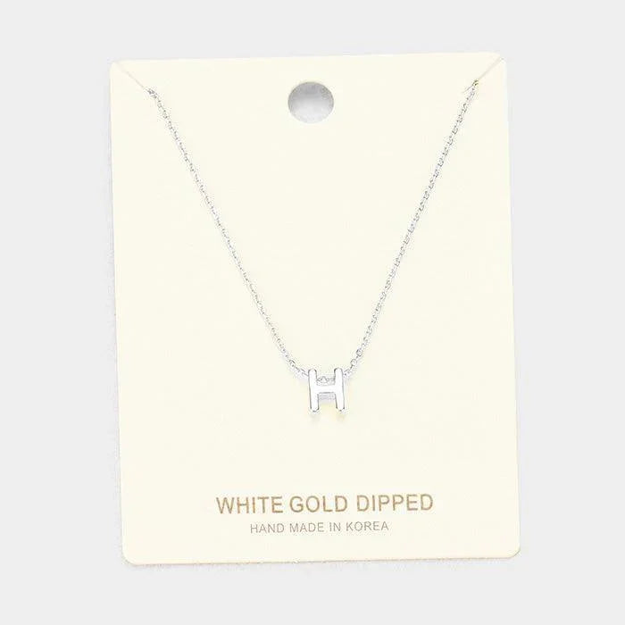 White Gold Dipped Metal Pendant Necklace - Jewelry Store by Erik Rayo