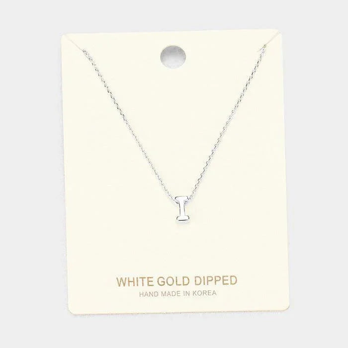 White Gold Dipped Metal Pendant Necklace - Jewelry Store by Erik Rayo