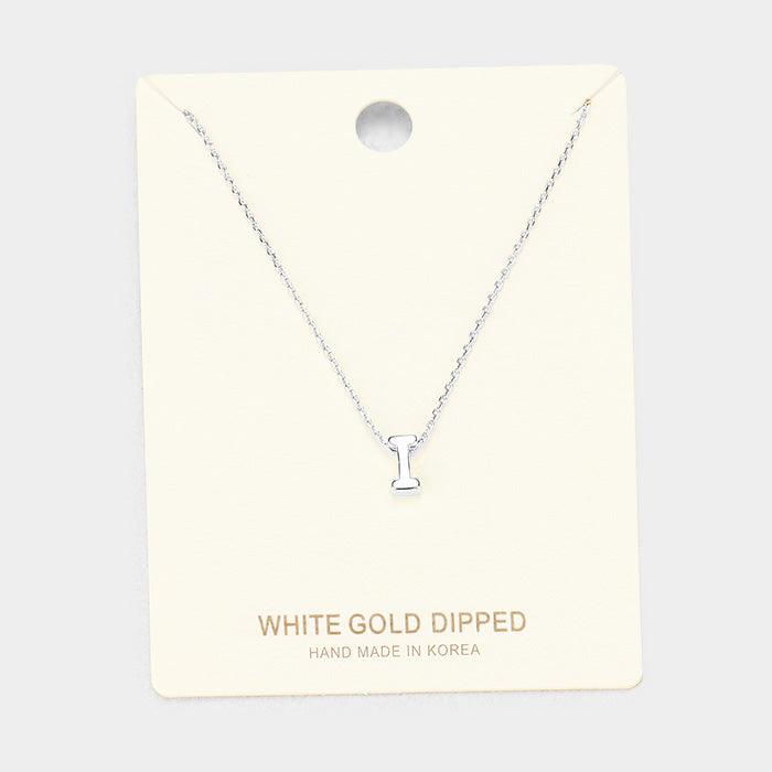 White Gold Dipped Metal Pendant Necklace