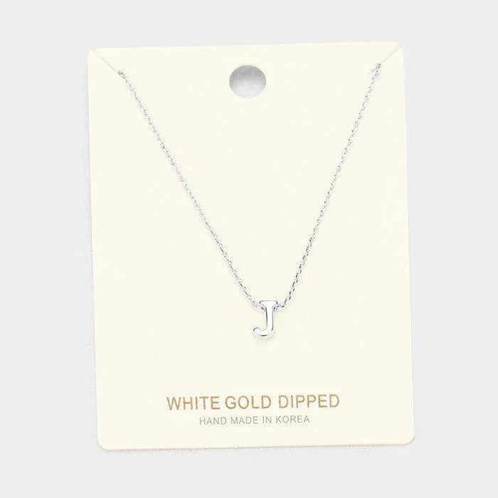 White Gold Dipped Metal Pendant Necklace - Jewelry Store by Erik Rayo