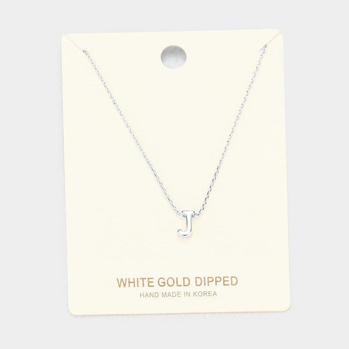 White Gold Dipped Metal Pendant Necklace