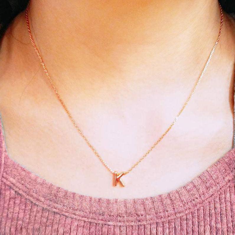 Rose Gold Gold Dipped Metal Pendant Necklace