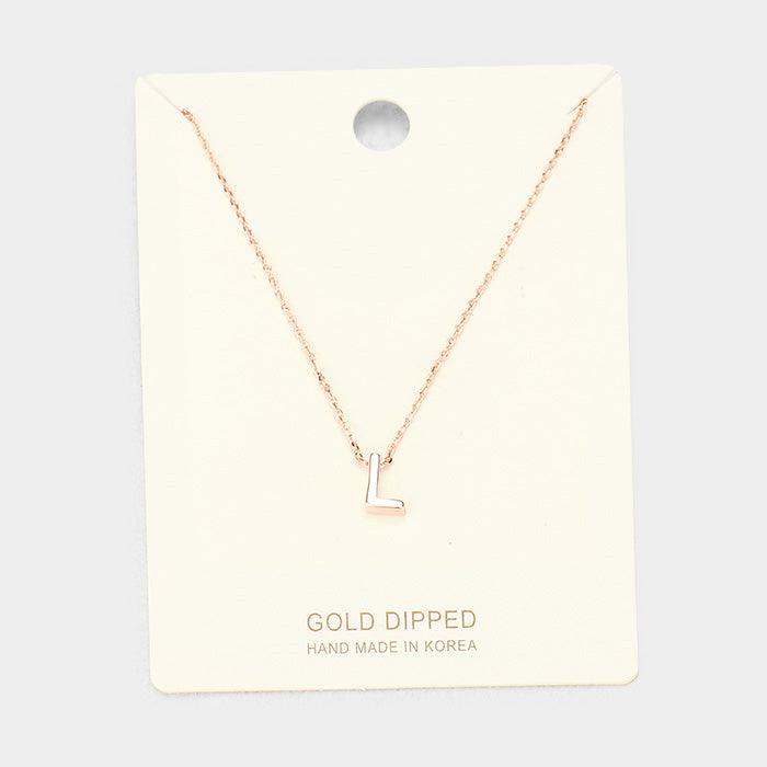 Rose Gold Gold Dipped Metal Pendant Necklace