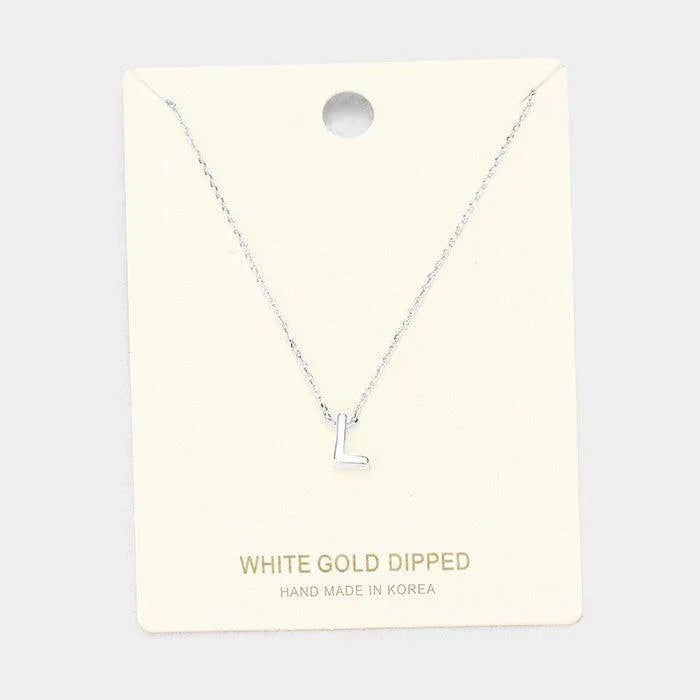 White Gold Dipped Metal Pendant Necklace - Jewelry Store by Erik Rayo