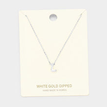 Load image into Gallery viewer, White Gold Dipped Metal Pendant Necklace
