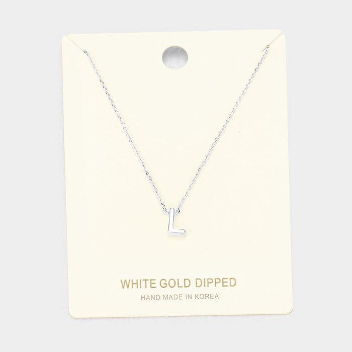 White Gold Dipped Metal Pendant Necklace